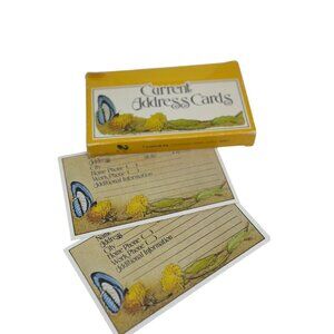 Vintage Current Address Cards Set of 60 NOS Butterfly Dandelion Yellow Design